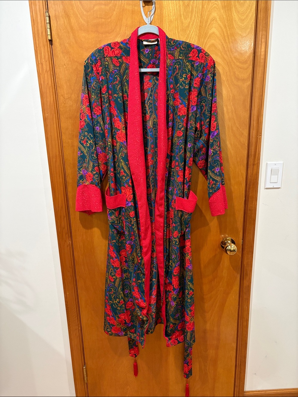 Vintage Victoria's Secret Paisley Robe Gold Tag Lingerie Shawl Size M